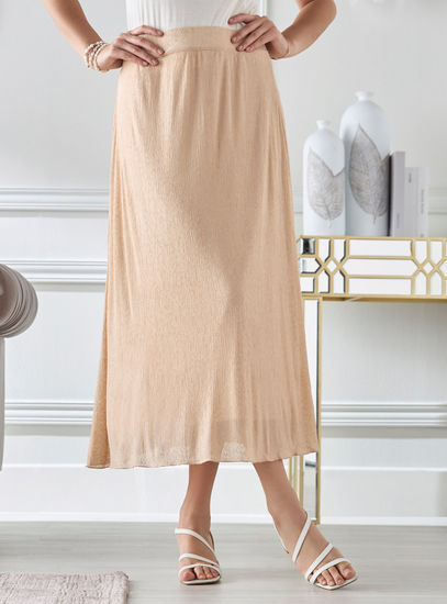 Textured Beige Maxi Skirt – Lightweight & Flowing