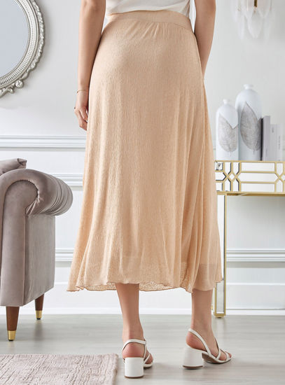 Textured Beige Maxi Skirt – Lightweight & Flowing
