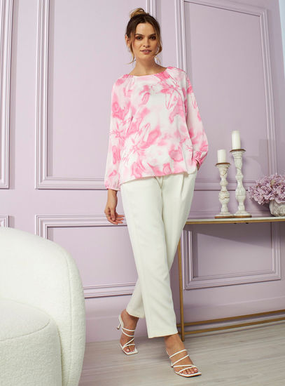 Marble Print Satin Top – Pink Elegance Edition
