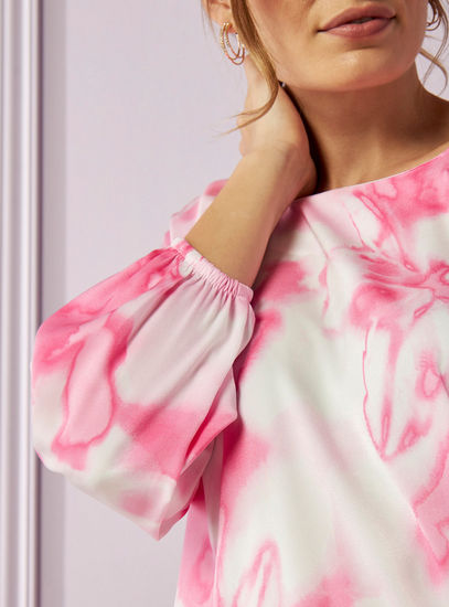 Marble Print Satin Top – Pink Elegance Edition