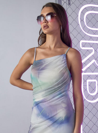 Iridescent Pleated Maxi Dress – Blue Dream Edition