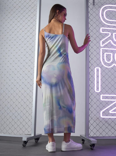 Iridescent Pleated Maxi Dress – Blue Dream Edition